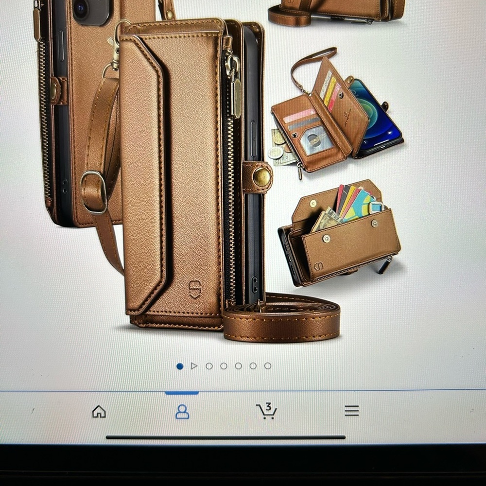 Brown Leather Crossbody Phone Case